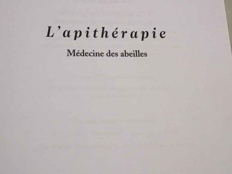 L'APITHÉRAPIE.